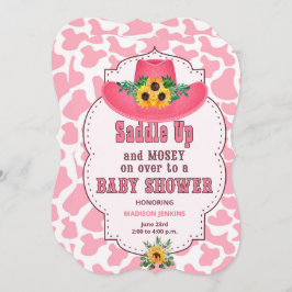 Pink Western Cowgirl Babydusche Einladung
