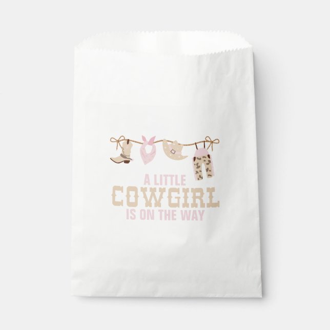 Pink Western Cowgirl Babydusche Geschenktütchen (Vorderseite)