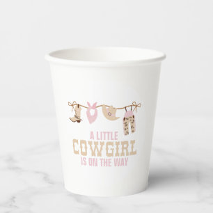 Pink Western Cowgirl Babydusche Papier Teller Pappbecher