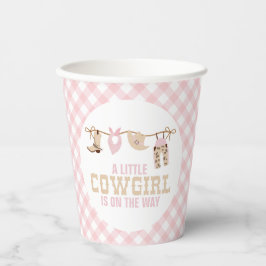 Pink Western Cowgirl Babydusche Pappbecher