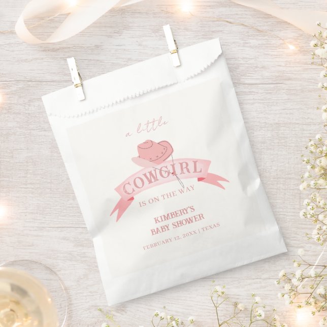 Pink Western Cowgirl Hat Baby Dusche Geschenktütchen (Ausgeschnitten)