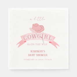 Pink Western Cowgirl Hat Baby Dusche Serviette