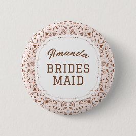 Pink Western Cowgirl Theme Bridesmaid Button
