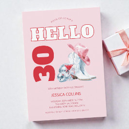 Pink Western Disco Cowgirl 30th Birthday Party Einladung