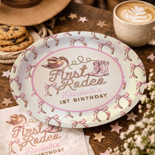 Pink Western Erste Rodeo Geburtstag Pappteller