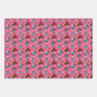 Pink Western Girl Wrapping Paper Geschenkpapier Set