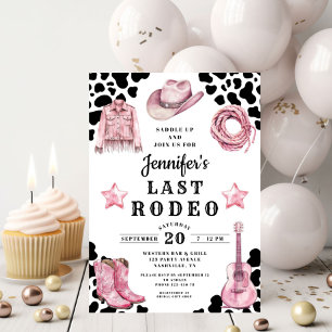 Pink Western Last Rodeo Bachelorette Einladung