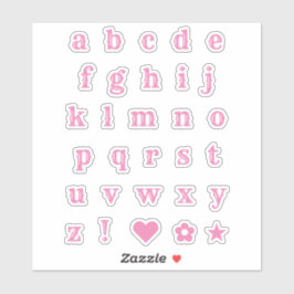 Pink Western Thema Party Letters Alphabet Stickers Aufkleber