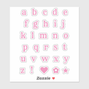 Pink Western Thema Party Letters Alphabet Stickers Aufkleber