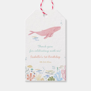 Pink Whale 1. Geburtstag Vielen Dank für Ihre Spen Geschenkanhänger