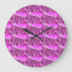 pink whale clock große wanduhr