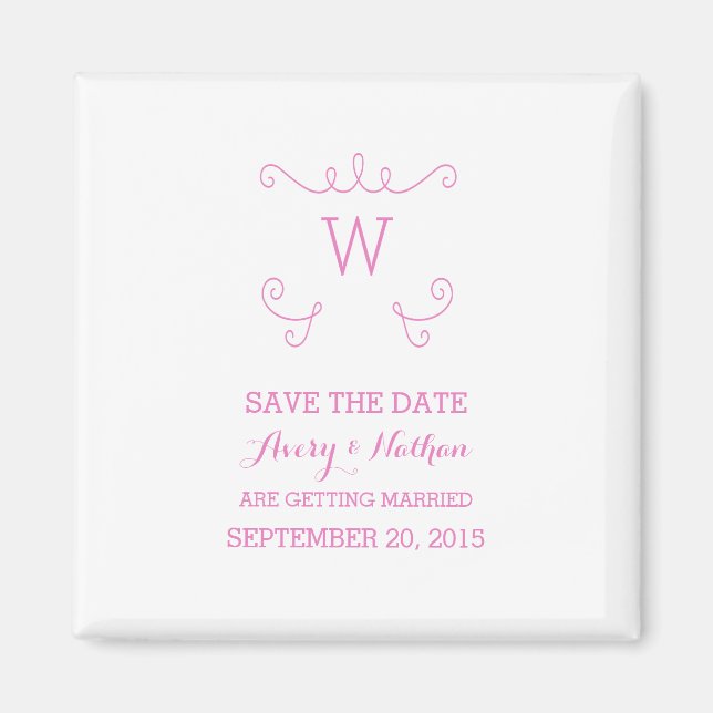 Pink Whimsical Blüh Save the Date Magnet (Vorne)