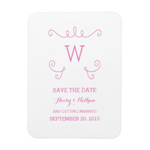 Pink Whimsical Blüh Save the Date Magnet