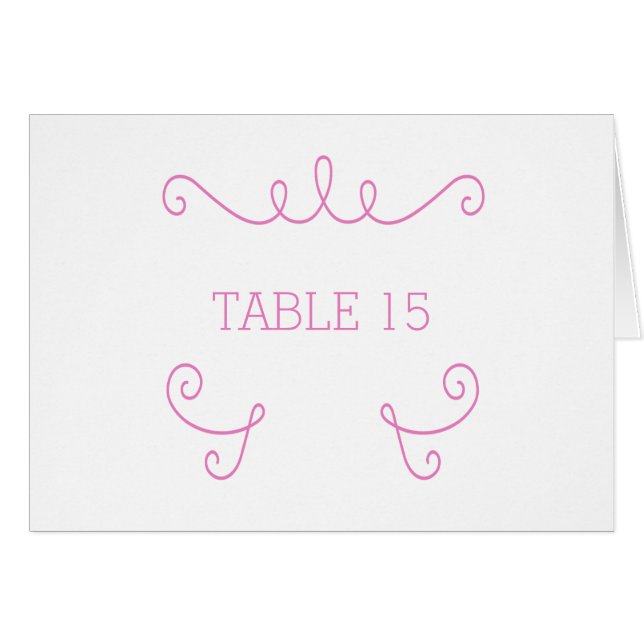 Pink Whimsical Blüh Tischnummer Card (Vorderseite (Horizontal))