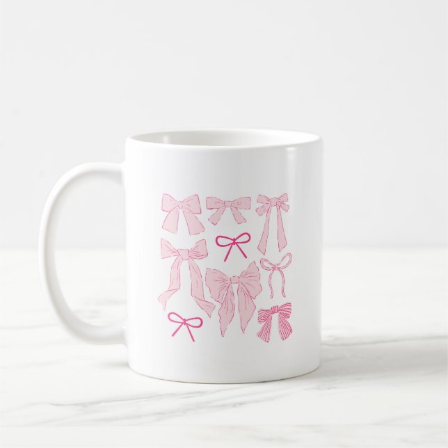 Pink Whimsical Bows Kaffeetasse (Links)