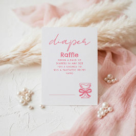 Pink Whimsical Champagne Diaper Raffle Tickets Begleitkarte