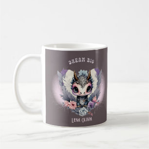 Pink Whimsical "Dream Big" Kleiner Drache Kaffeetasse