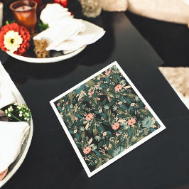 Pink Whimsical Floral Baby Dusche Party Serviette