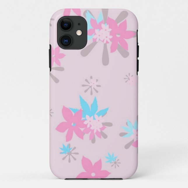 Pink Whimsical Floral Pattern Case-Mate iPhone Hülle (Rückseite)