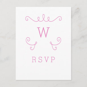Pink Whimsical Geblüht Monogramm UAWG Postkarte