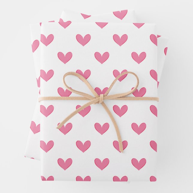Pink Whimsical Hearts Geschenkpapier Set (Beispiel)