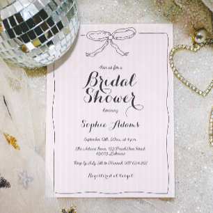 Pink Whimsical Quirky Hand Draw Brautparty Einladung