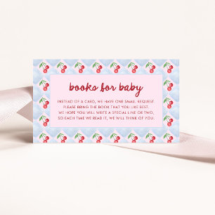 Pink Whimsical Retro Cherries Bücher für Baby Begleitkarte