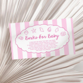 Pink Whimsical Seashell Baby Shower Books For Baby Begleitkarte
