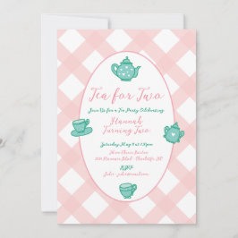 Pink Whimsical Tee Party Geburtstag Einladung