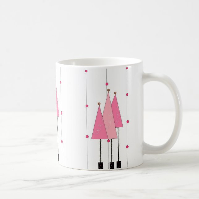 Pink Whimsical Trees Tasse (Rechts)