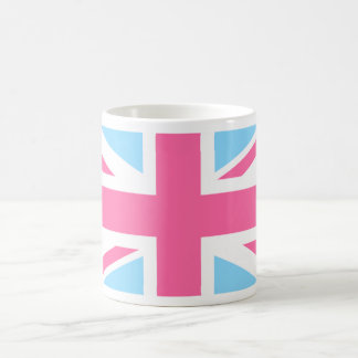 Pink White and Blue Union Jack UK Flag Tasse