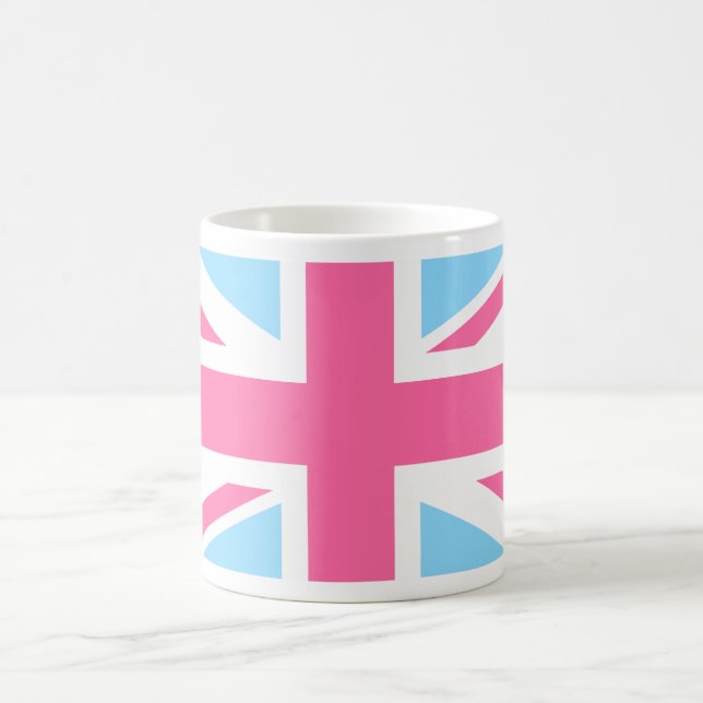 Pink White and Blue Union Jack UK Flag Tasse (Mittel)