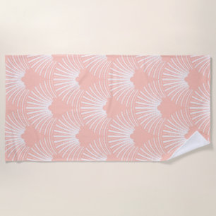 Pink & White Art Deko Muster Strandtuch