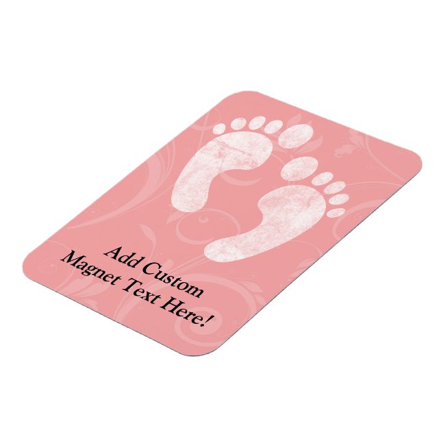 Pink/White Baby Footprints Magnet (Linke Seite)