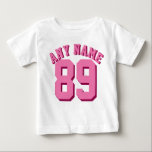 Pink & White Baby | Sports Jersey Baby T-shirt<br><div class="desc">Pink & White Baby | Sports Jersey Design ・ Baby T-Shirt</div>