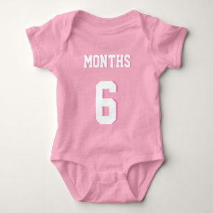 Pink & White Baby   Sports Jersey Design Strampler