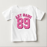 Pink & White Baby | Sports Jersey T-shirt<br><div class="desc">Pink & White Baby | Sports Jersey Design ・ Baby T-Shirt</div>