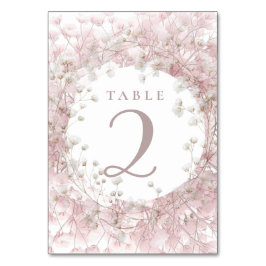 pink white baby's breath flowers table 2 tischnummer