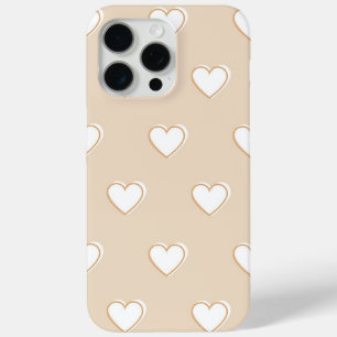 Pink White Beige Niedliches, einfaches Herzmuster Case-Mate iPhone Hülle