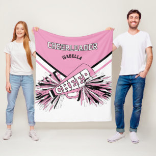 Pink, White & Black - Für eine Cheerleaderin Fleecedecke