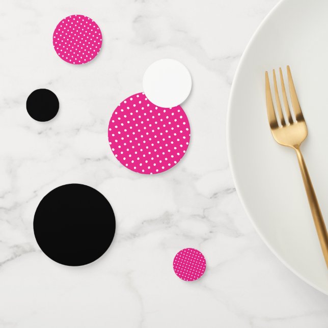 Pink White Black Polka Dots Geburtstagsparty Konfetti (Gruppe)