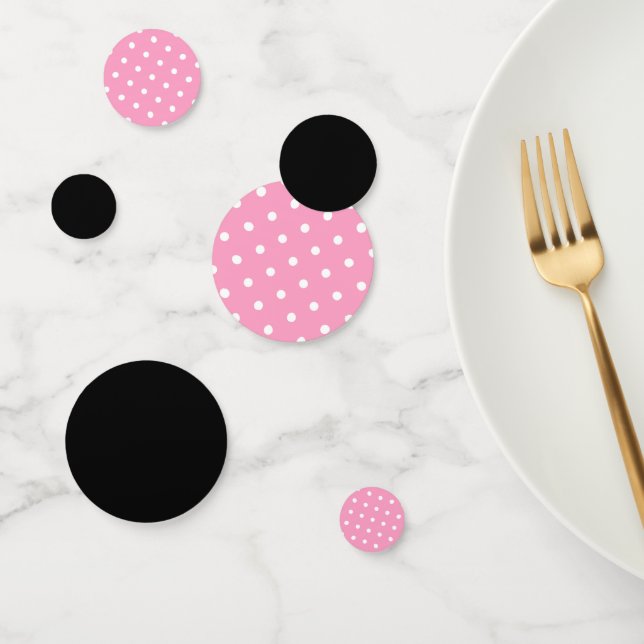 Pink White Black Polka Dots Geburtstagsparty Konfetti (Gruppe)