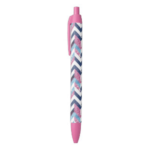 Pink White Blue Zigzag Chevy Muster Kugelschreiber