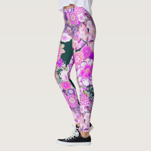 PINK WHITE BLUME Peony, Rose Japanisches Blumenkoh Leggings