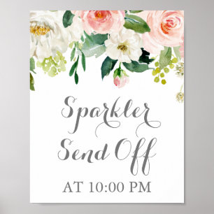 Pink White Blume Sparkler abschicken Schildkröte Poster