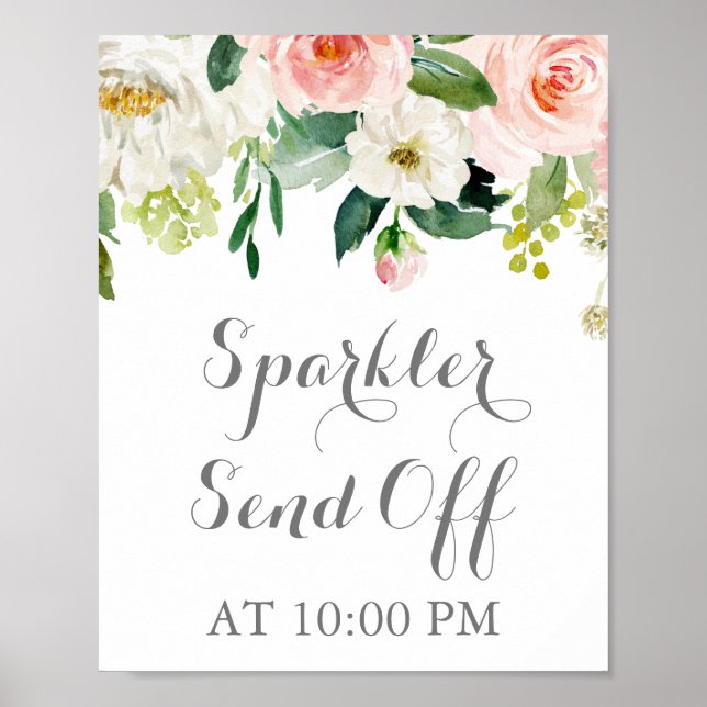 Pink White Blume Sparkler abschicken Schildkröte Poster (Vorne)