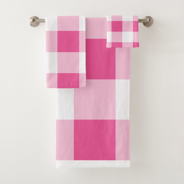 Pink White Buffalo Karo Badhandtuch Set (Insitu)