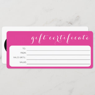PINK WHITE BUSINESS LOGO COMPANY GIFT CERTIFICATE