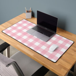 Pink & White Checkerboard Muster Schreibtisch Mat Schreibtischunterlage