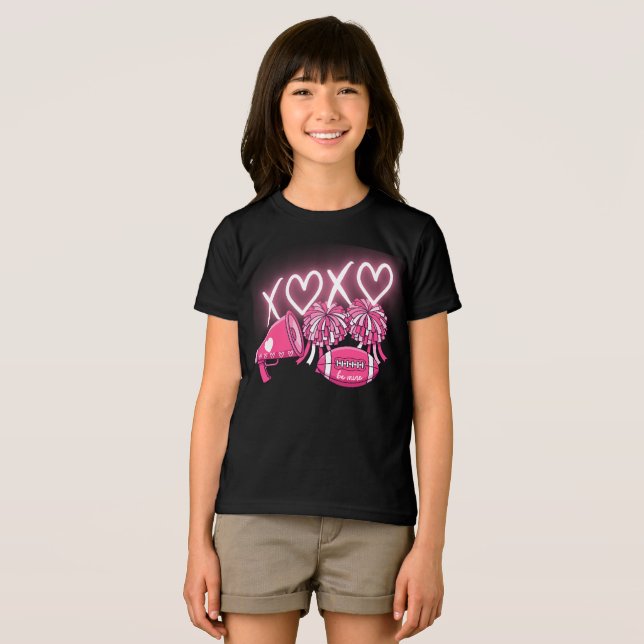 Pink & White Cheer Valentine's Day Shirt  (Vorderseite Voll)